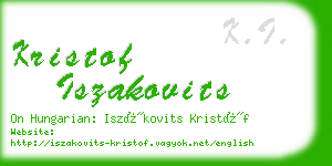 kristof iszakovits business card